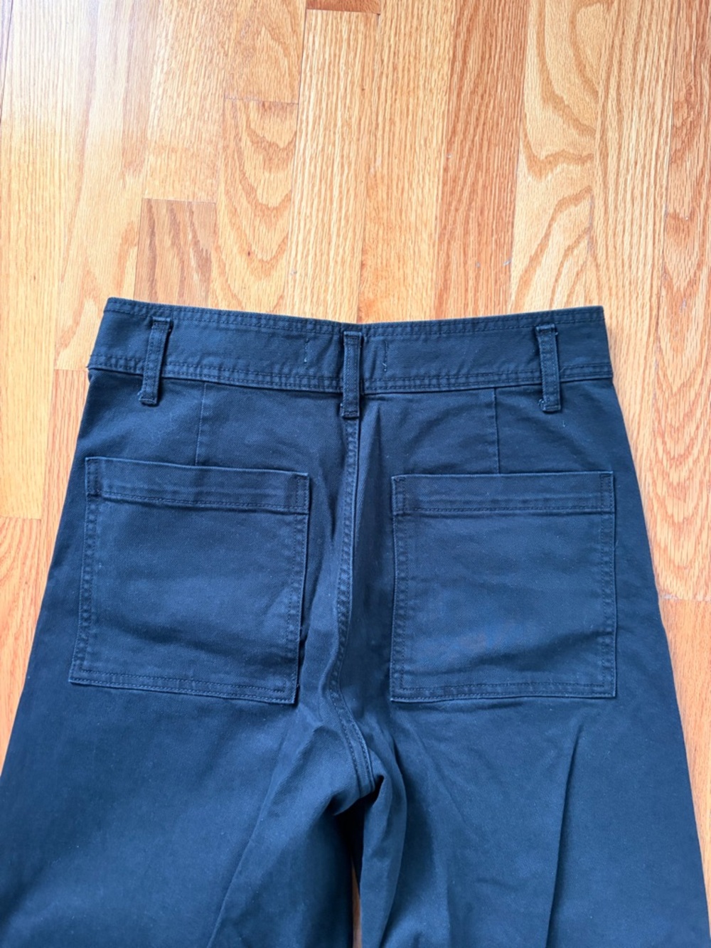Zara Black Wide-Leg Frayed Hem Jeans - Picture 5 of 8